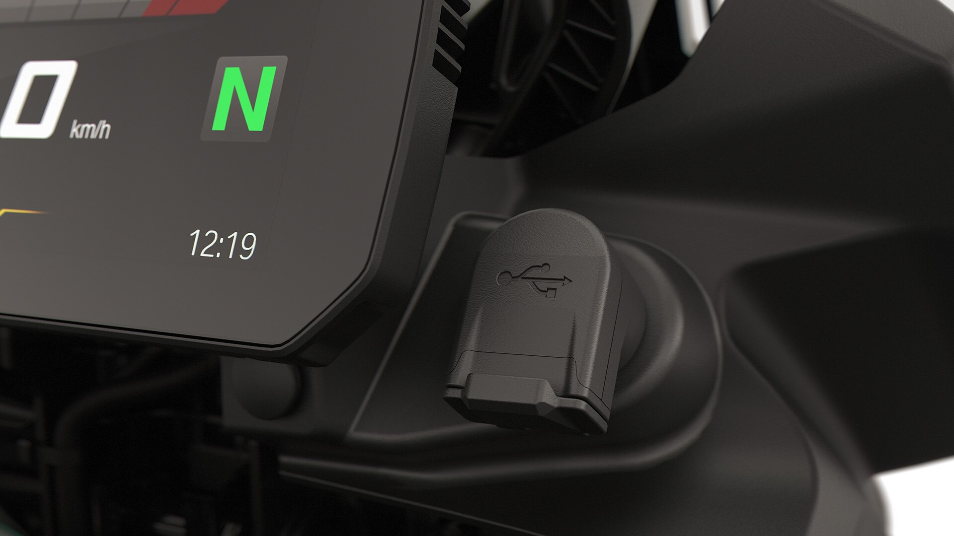 Az F 800 GS USB-portja