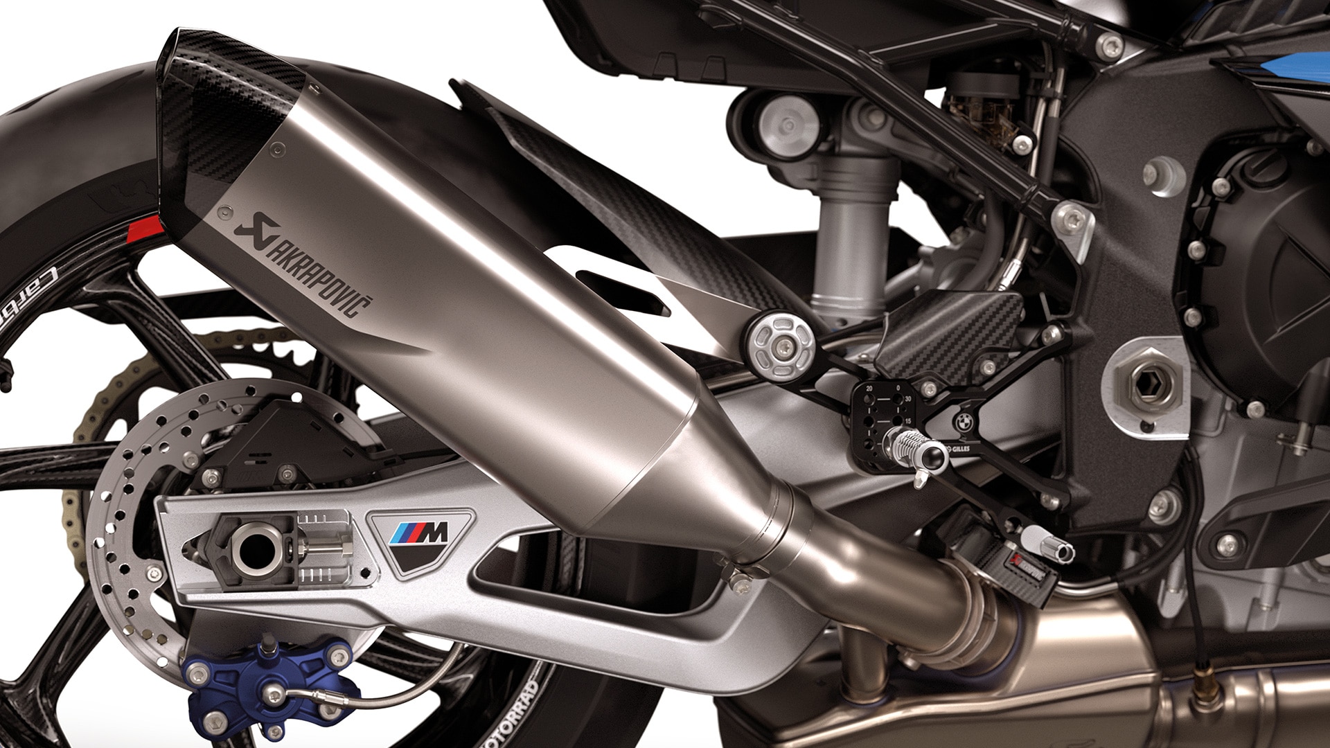 Az M 1000 RR teljes titán kipufogórendszere