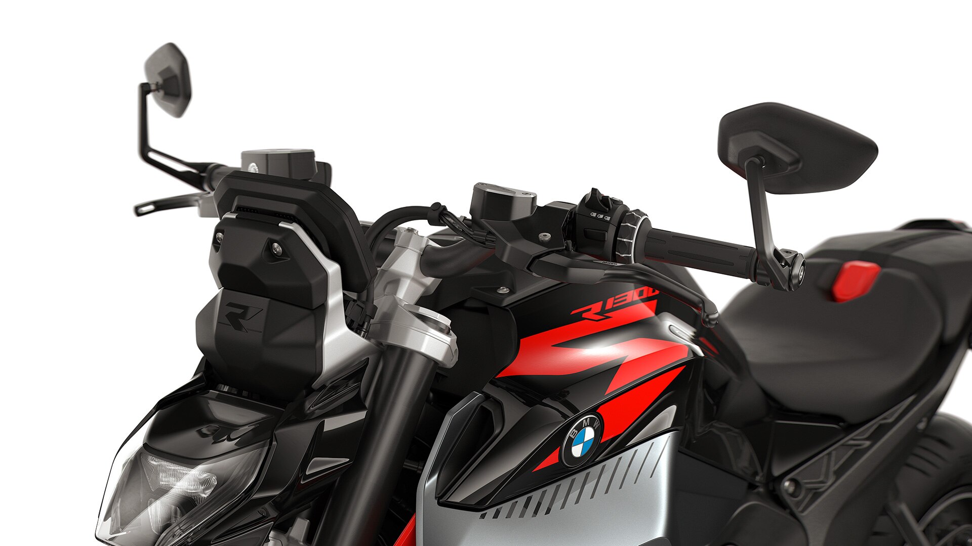 A BMW Motorrad R 1300 R modelljének kormányvégi tükre
