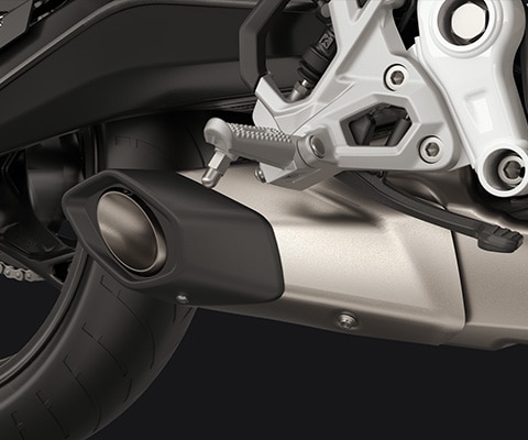 A BMW Motorrad F 450 RR motor alatti kipufogódobja