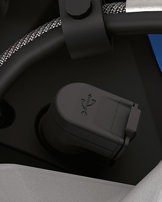 Az R 1250 RS USB-töltőaljzata