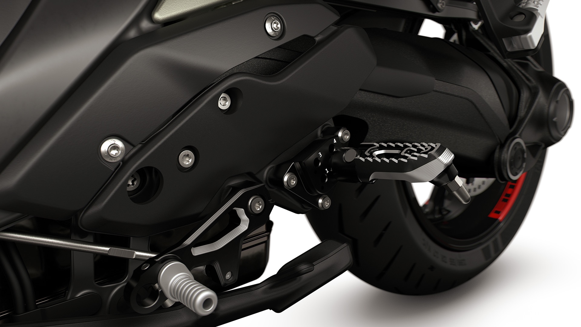 A BMW Motorrad R 1300 RS modelljének beállítható lábtartó rendszere