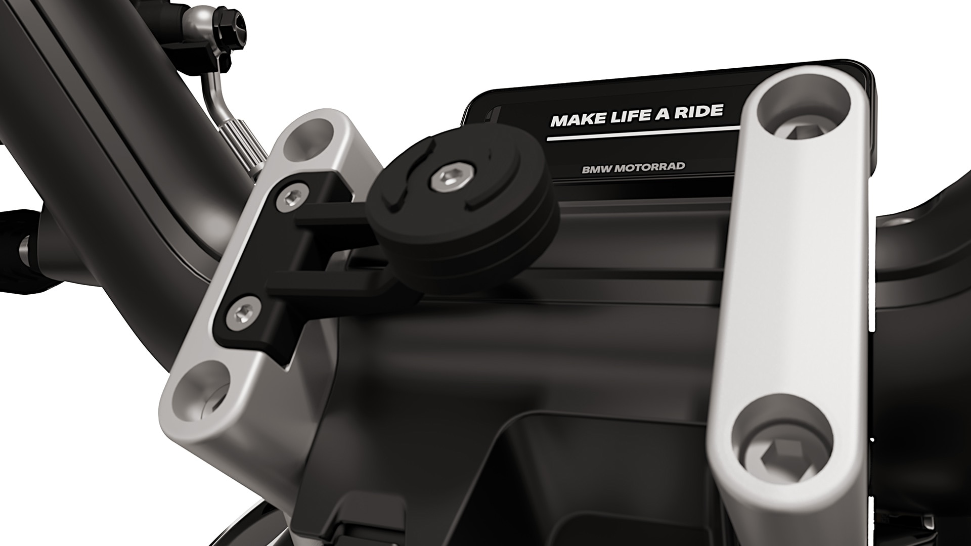 A BMW Motorrad CE 02 eParkourer nagymértékben integrált, dizájnos okostelefon-tartója