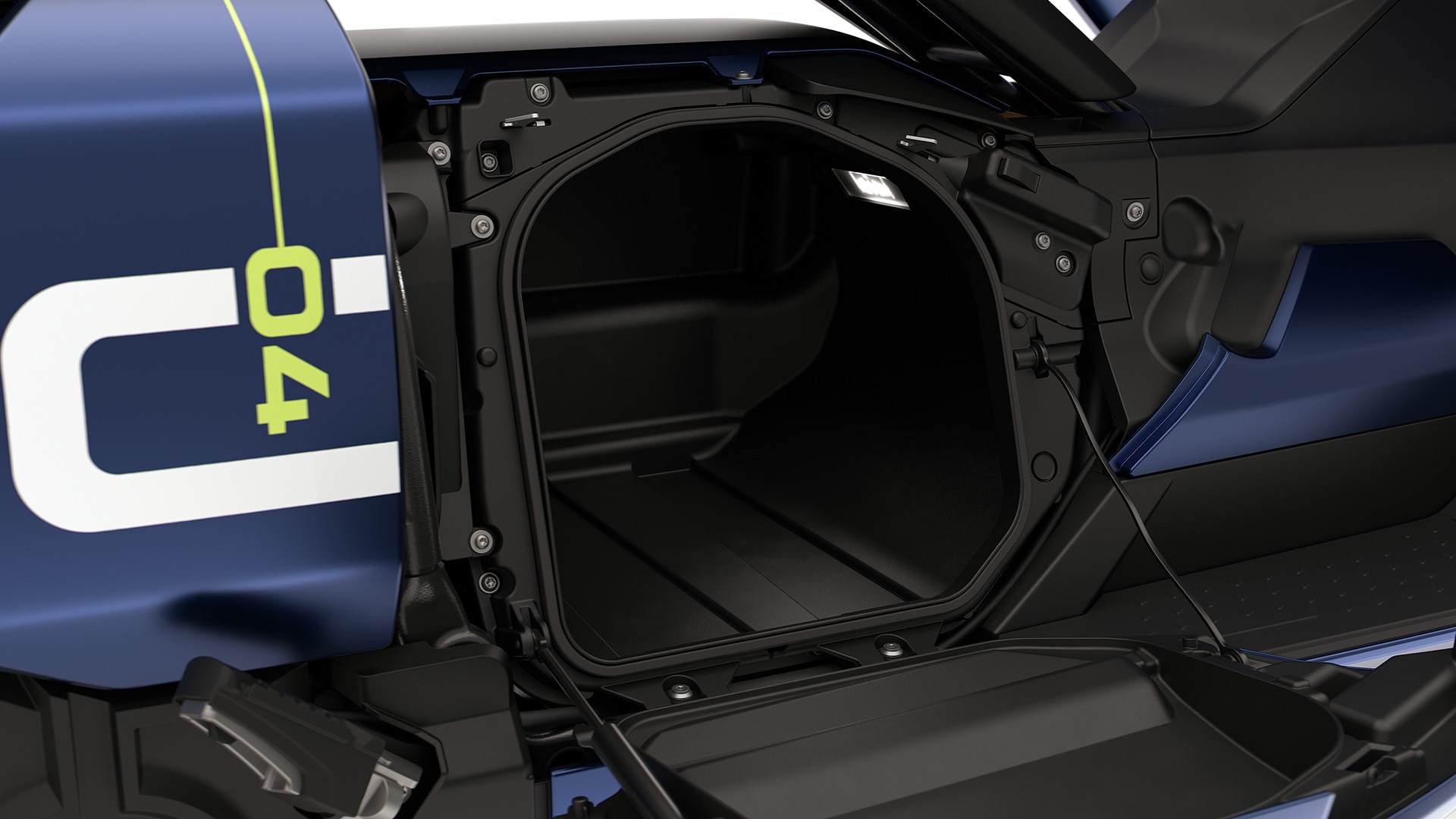 A BMW Motorrad CE 04 Side Loading rakodóhelye